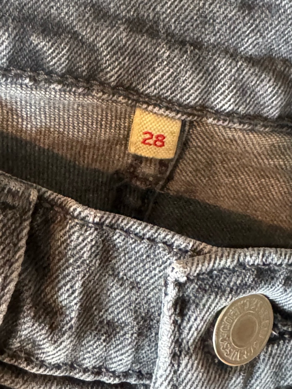 Levi's Black Washed Denim Jean Shorts - Picture 3 of 4